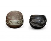 TWO PUEBLOAN BLACKWARE POTTERY