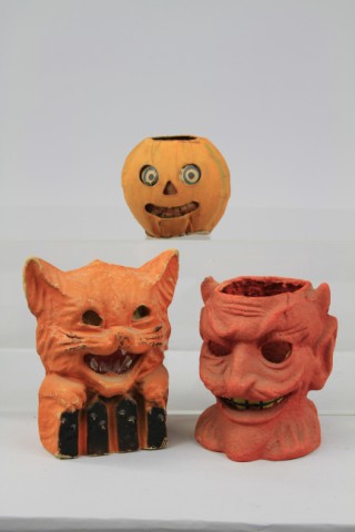 TWO PULP HALLOWEEN FIGURES AND