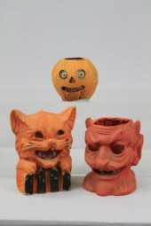 TWO PULP HALLOWEEN FIGURES AND