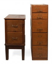 TWO QUARTER SAWN OAK FILE CABI