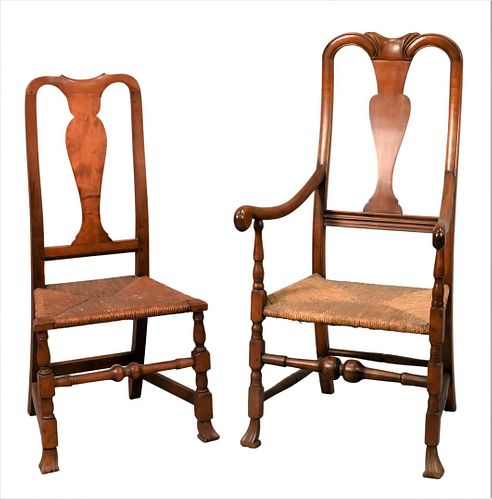 TWO QUEEN ANNE CHAIRSTwo Queen Anne