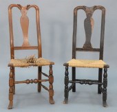TWO QUEEN ANNE SIDE CHAIRS WIT