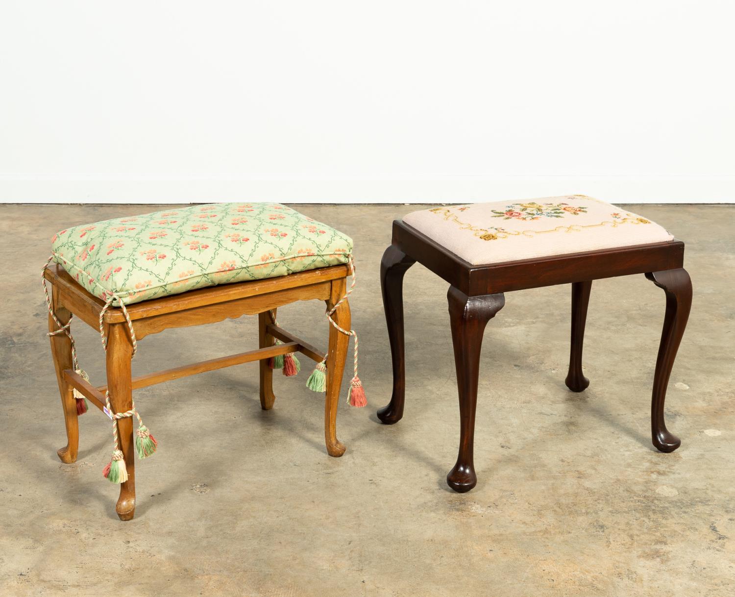 TWO QUEEN ANNE-STYLE BENCHES OR