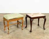 TWO QUEEN ANNE-STYLE BENCHES O
