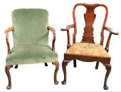 TWO QUEEN ANNE STYLE MAHOGANY