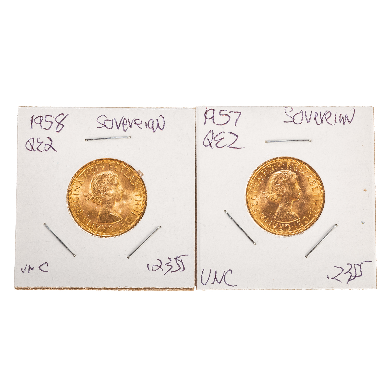 TWO QUEEN ELIZABETH II GOLD