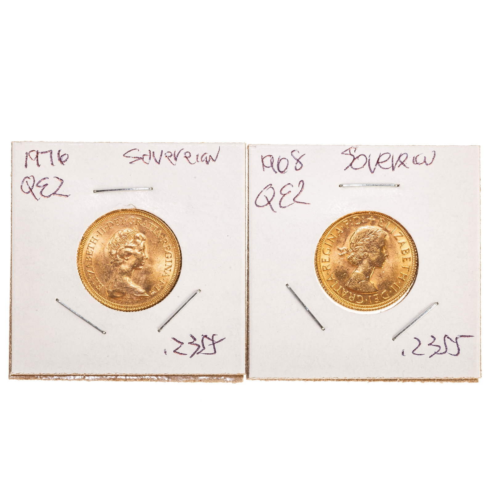 TWO QUEEN ELIZABETH II GOLD