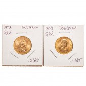 TWO QUEEN ELIZABETH II GOLD SO