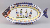TWO QUIMPER POTTERY FISH PLATT