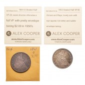 TWO QUITE NICE SEATED HALF DOL