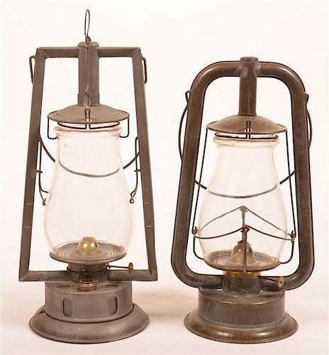 TWO RAILROAD LANTERNS.Two