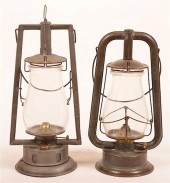 TWO RAILROAD LANTERNS.Two Rail