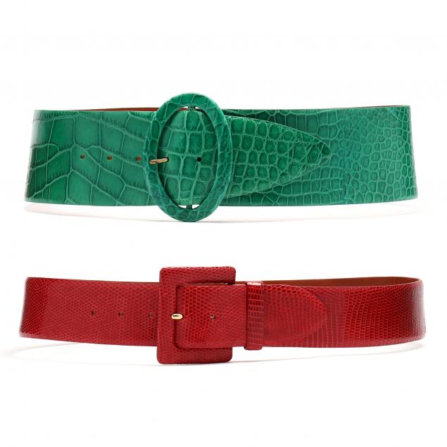TWO RALPH LAUREN DESIGNER BELTS