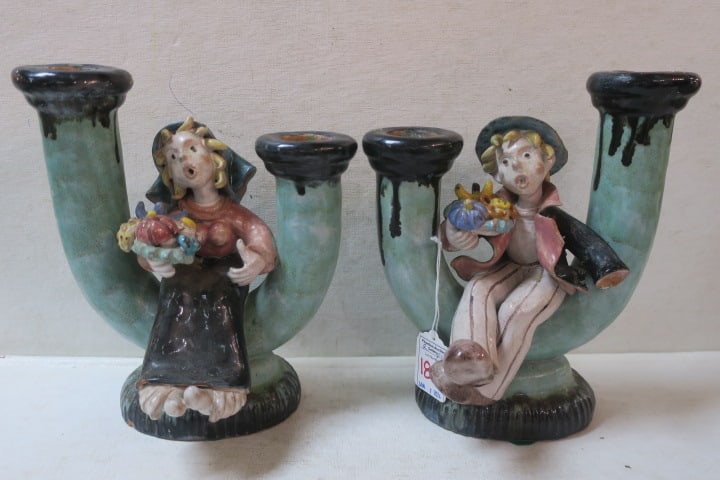 TWO RARE HBE WIEN KERAMIK FIGURAL