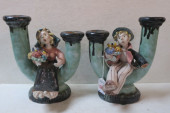 TWO RARE HBE WIEN KERAMIK FIGU