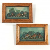 TWO RARE VICTORIAN WAX HUNTING