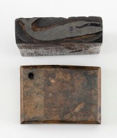 TWO RARE WOODEN WHALING LOGBOO