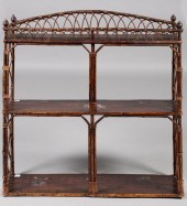 TWO RATTAN AND LACQUER HANGING