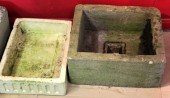 Two rectangular stone troughs
