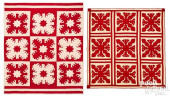 TWO RED AND WHITE HAWAIIAN VAR