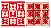 TWO RED AND WHITE HAWAIIAN VAR