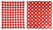 TWO RED AND WHITE PIECED QUILT