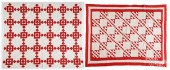 TWO RED AND WHITE PIECED QUILT