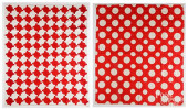 TWO RED AND WHITE PIECED QUILT