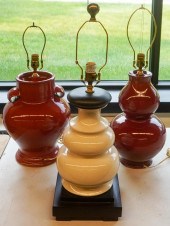 TWO RED GLAZED AND ONE CREAM G