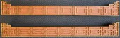 TWO RED PAINTED AND GILT ASIAN