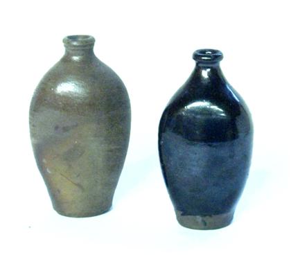 Two redware flasks    19th century