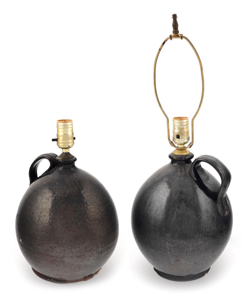 TWO REDWARE JUGS AMERICA, 19TH