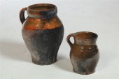 TWO REDWARE JUGS.  Possibly Ga