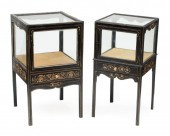 TWO REGENCY EBONIZED AND GILT