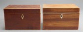 TWO REGENCY MAHOGANY TEA CADDI