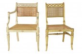 TWO REGENCY PAINTED WOOD CHAIR