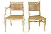 TWO REGENCY PAINTED WOOD CHAIR