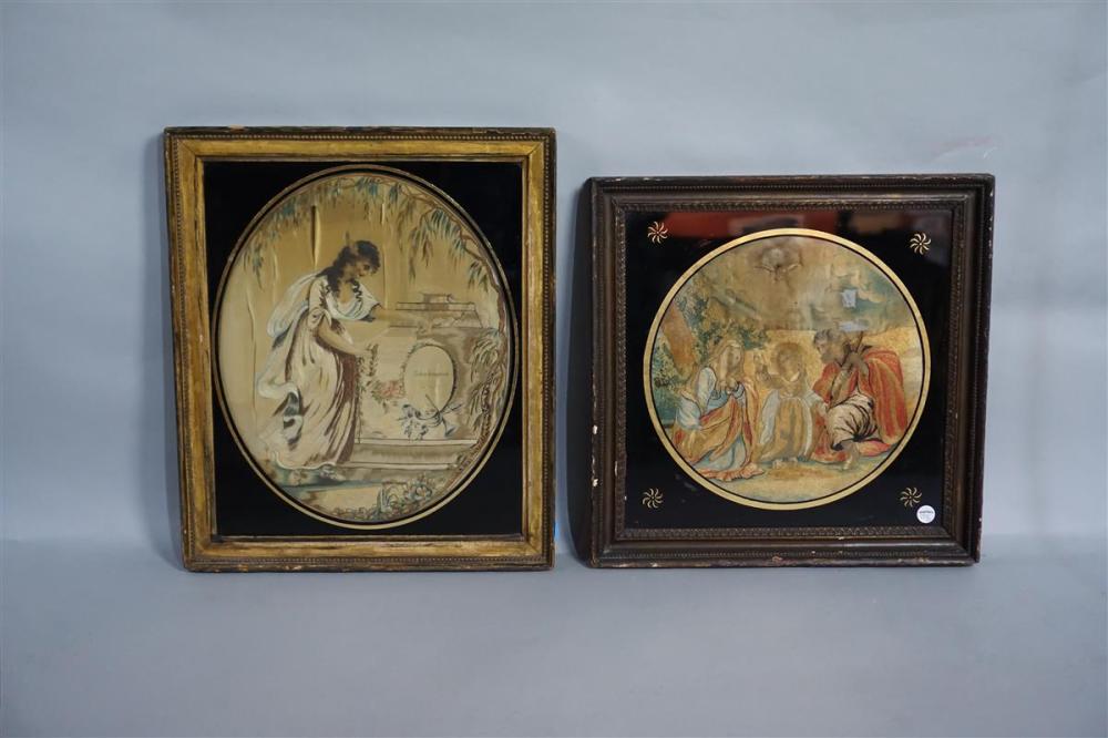 TWO REGENCY SILKWORK PICTURESTWO
