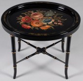 TWO REGENCY STYLE TOLE PEINTE