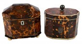 TWO REGENCY TORTOISESHELL AND