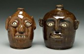 Two Reggie Meaders face jugs,