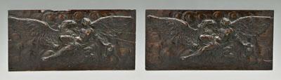 Two relief carved panels: both
