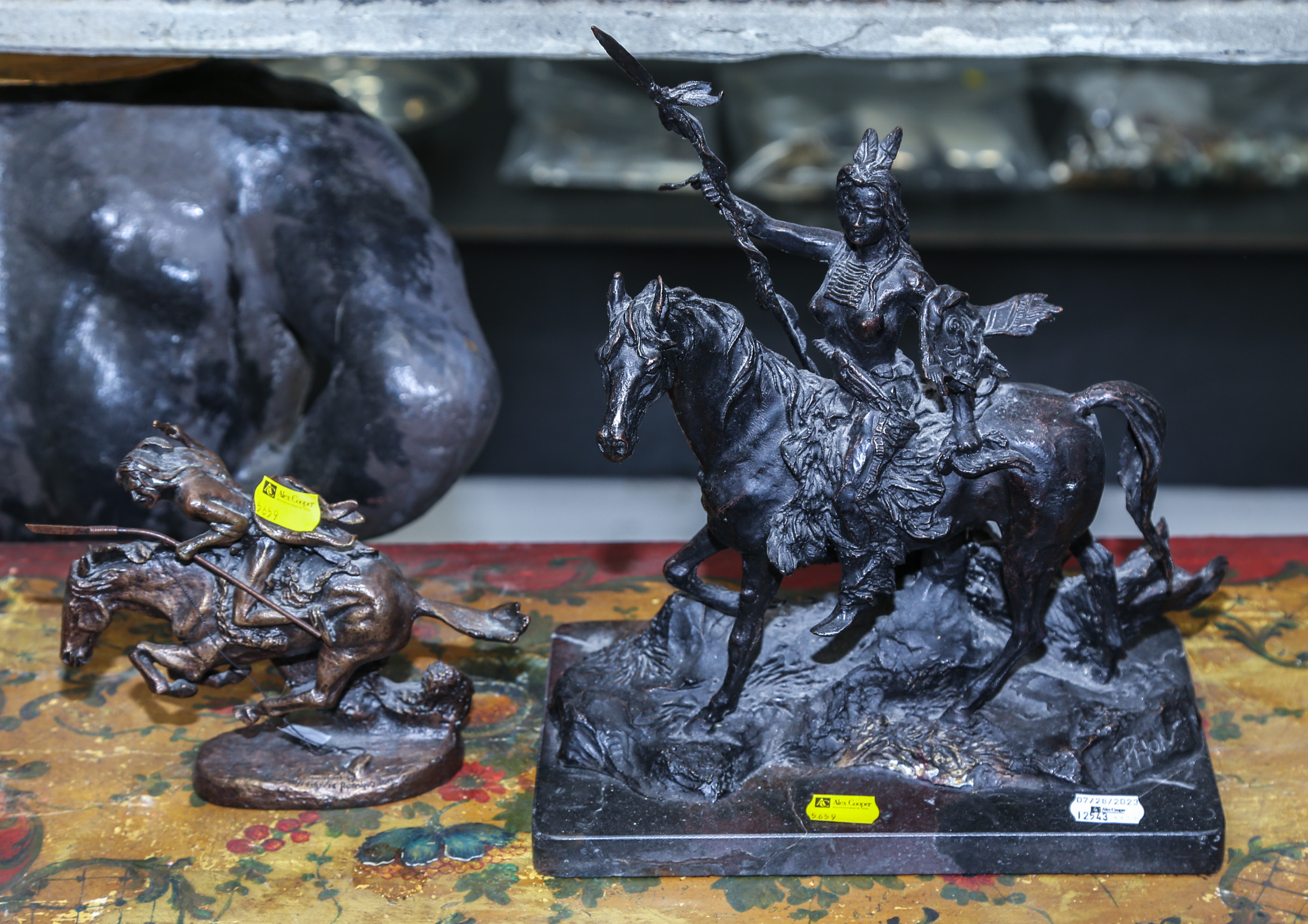 TWO REMINGTON STYLE BRONZES