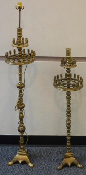 TWO RENAISSANCE STYLE BRASS TW
