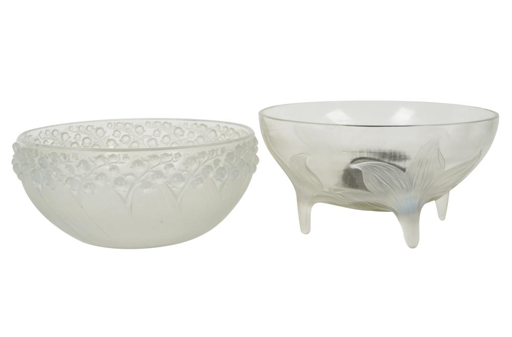 TWO RENE LALIQUE GLASS BOWLSTwo