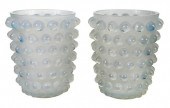 TWO RENE LALIQUE "MOSSI" VASES