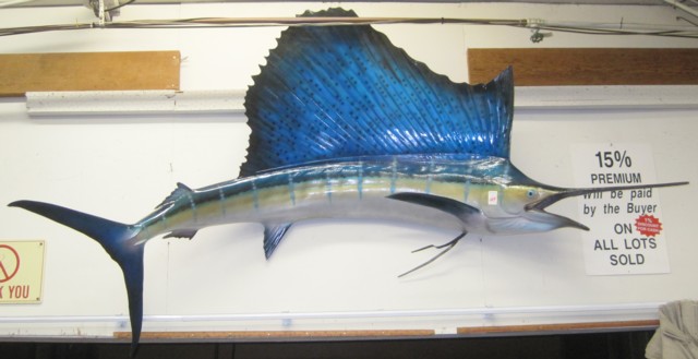 TWO REPLICA PACIFIC BILLFISH TROPHY