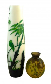 TWO REPRODUCTION CAMEO VASES,