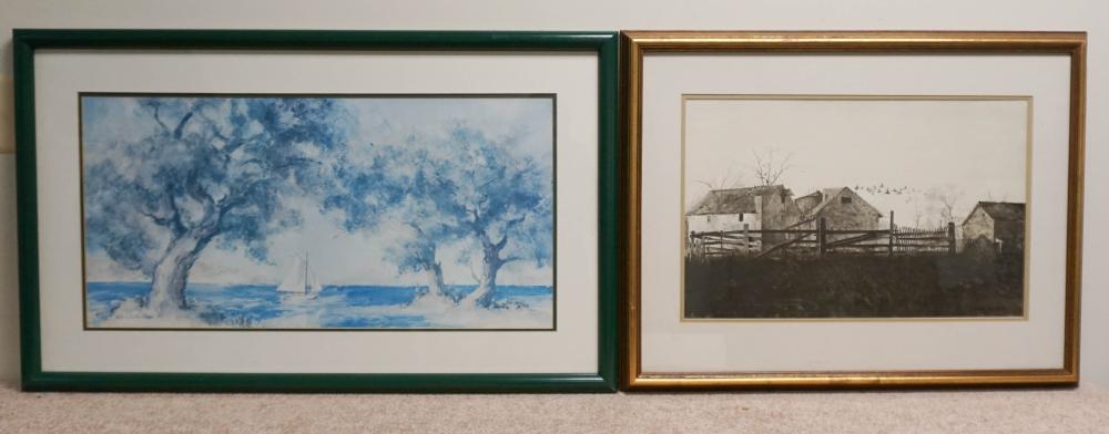 TWO REPRODUCTION COLOR PRINTS,