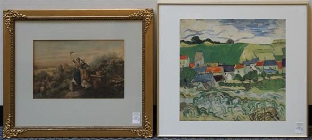 TWO REPRODUCTION COLOR PRINTS,